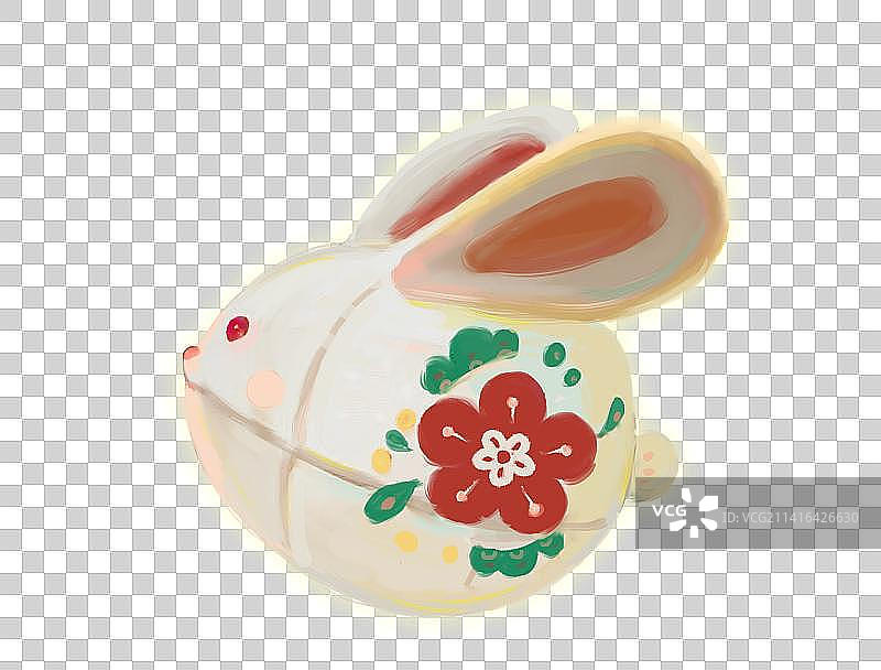 发光的兔子灯笼图片素材