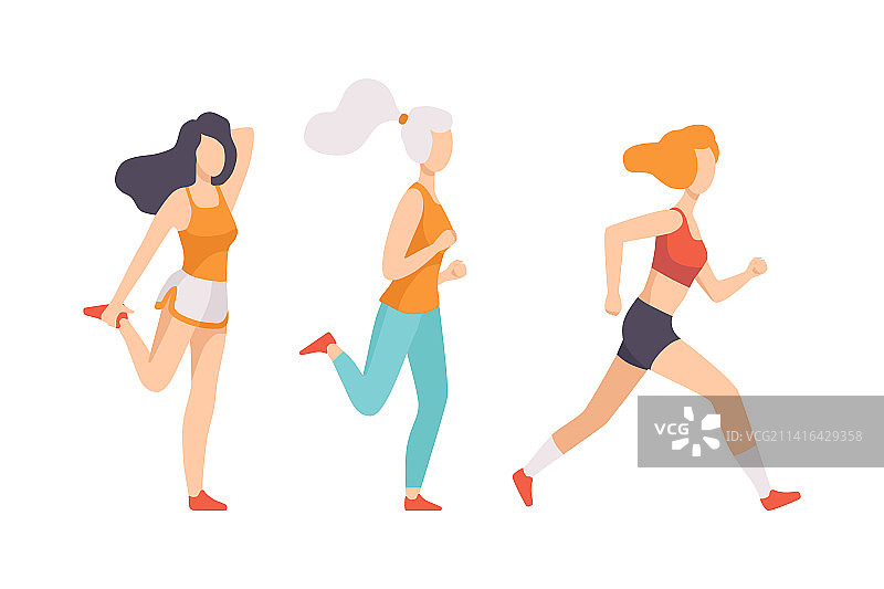 参加马拉松运动的年轻女人图片素材