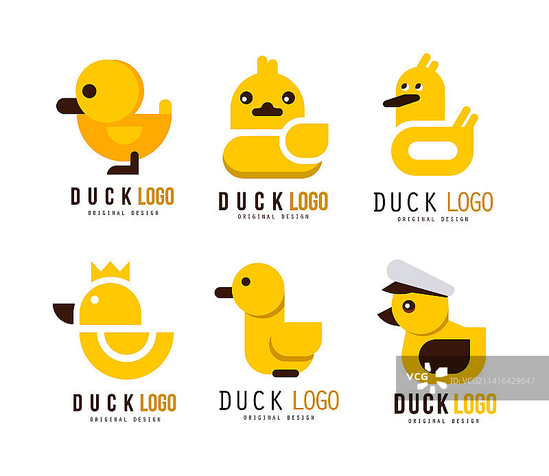 黄色小鸭玩具橡胶鸭标志设计图片素材