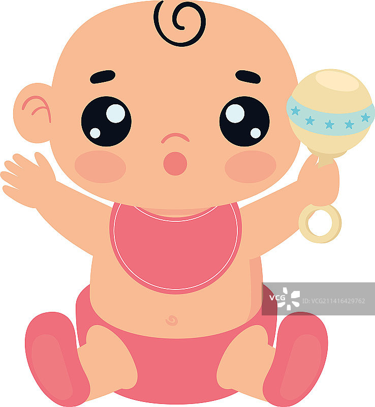 拿着拨浪鼓的可爱宝宝图片素材