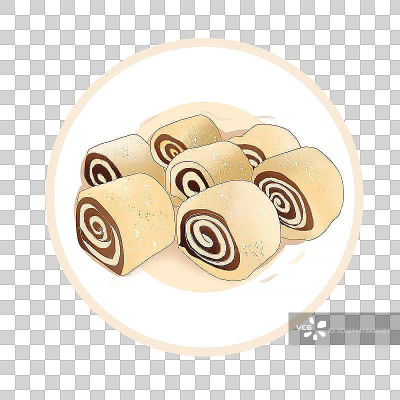 瑞士卷海绵卷面食元素图片素材