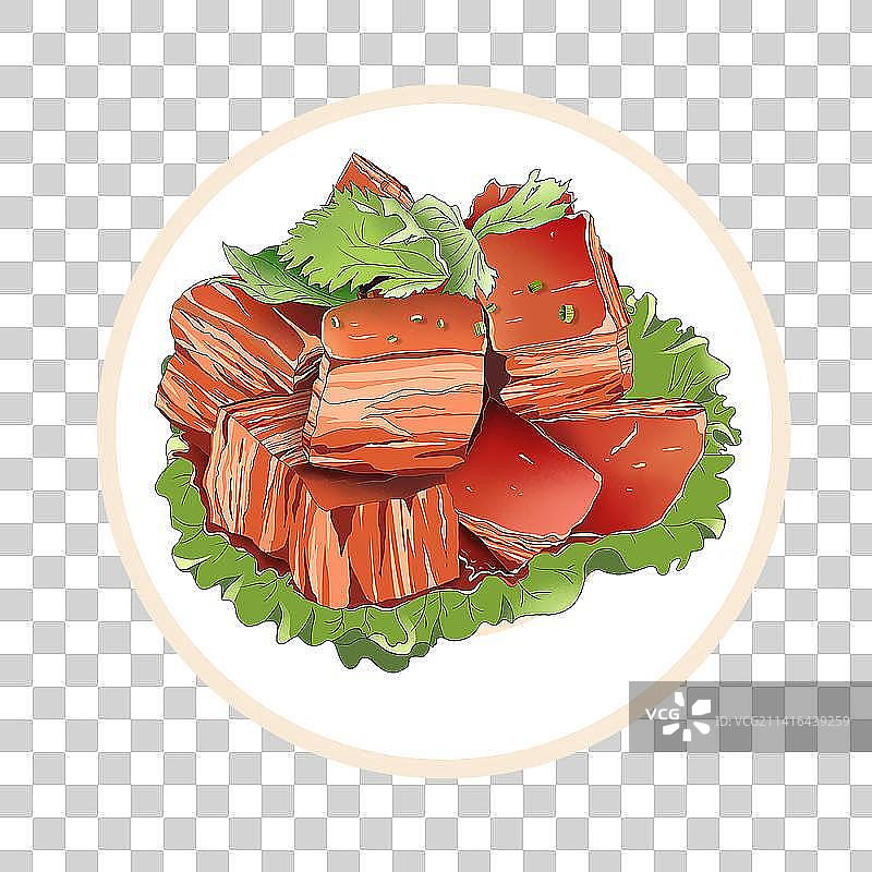 贴秋膘吃东坡肉或红烧肉元素图片素材