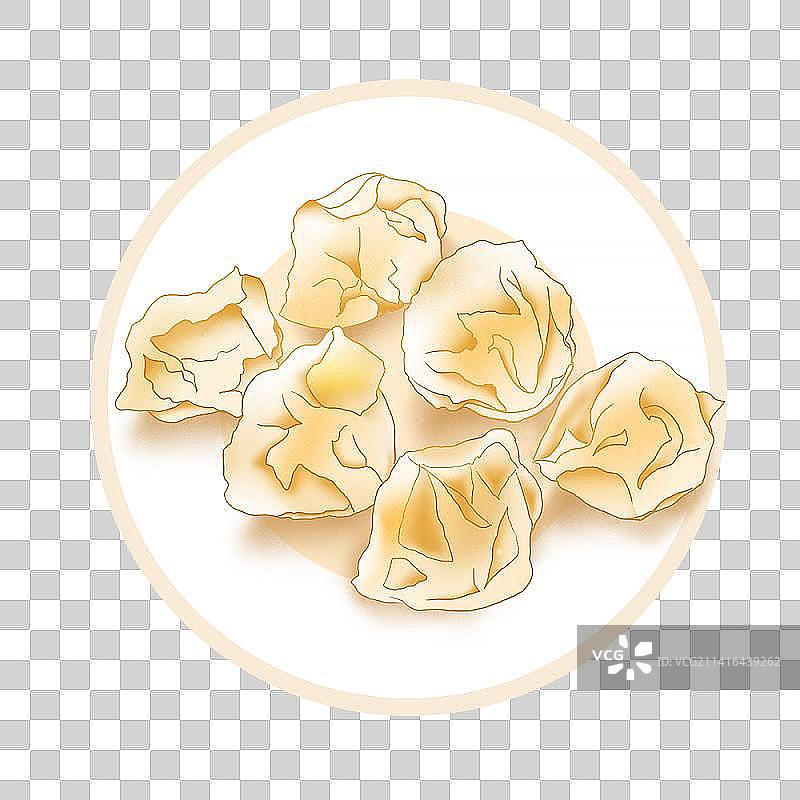 统美食饺子插画元素图片素材