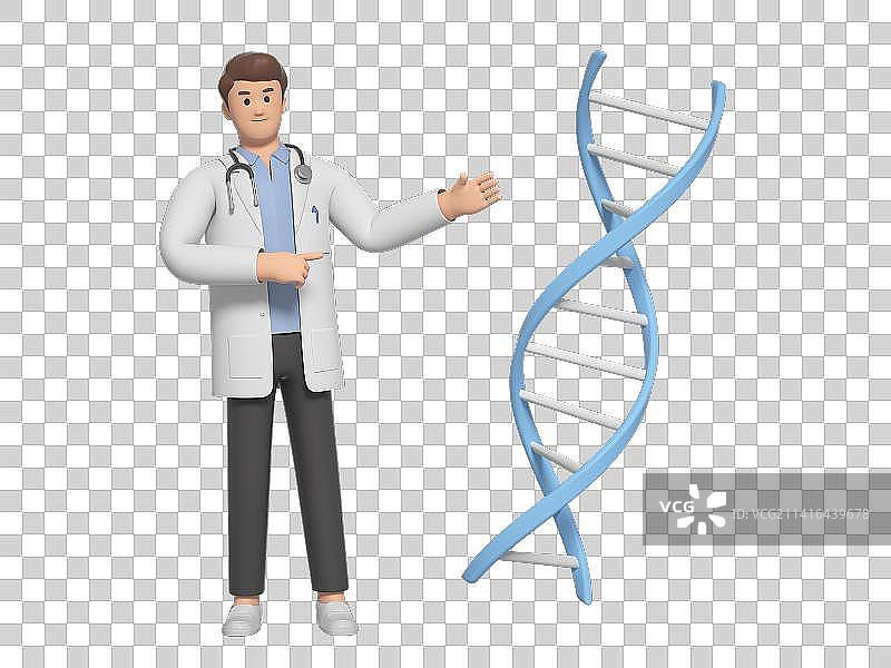 做讲解的3D卡通医生图片素材