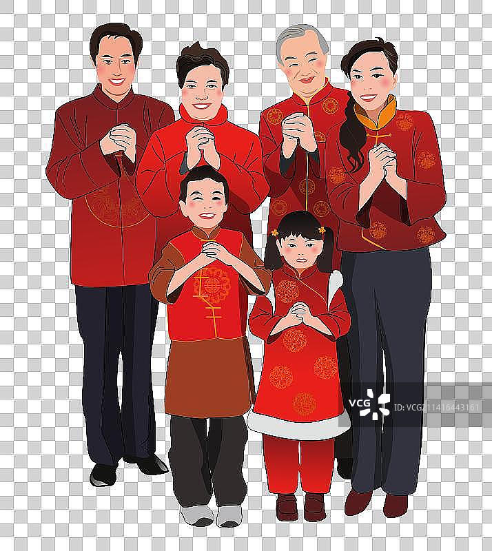 家庭拜年图片素材