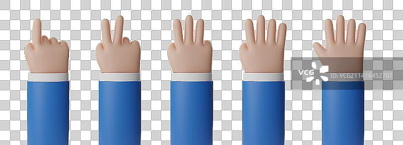 3D渲染立体卡通小手图片素材