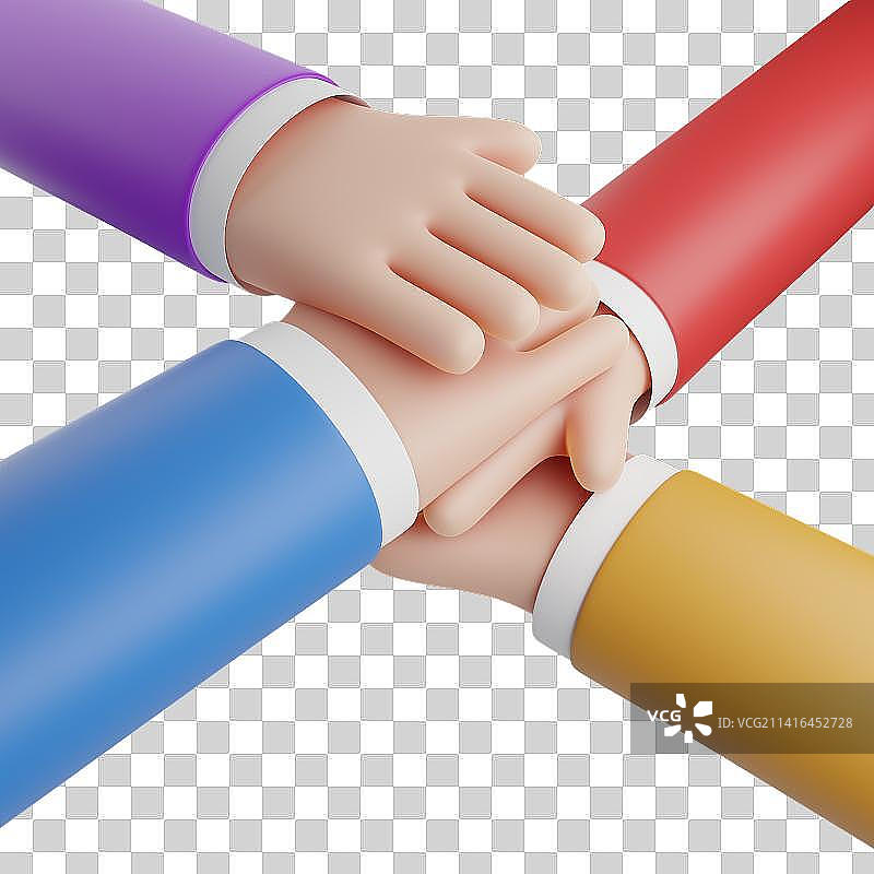 3D渲染立体卡通小手图片素材