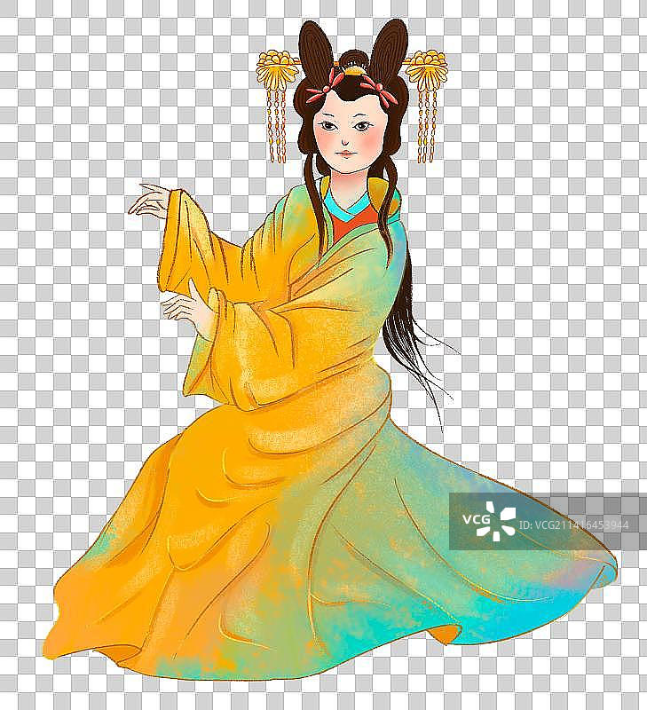 穿着古风汉服跳舞的女人图片素材