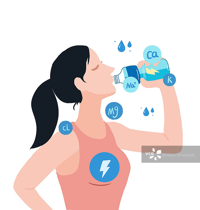 喝饮料运动能量补充电解质饮料图片素材