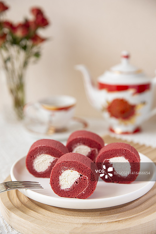 红丝绒蛋糕图片素材