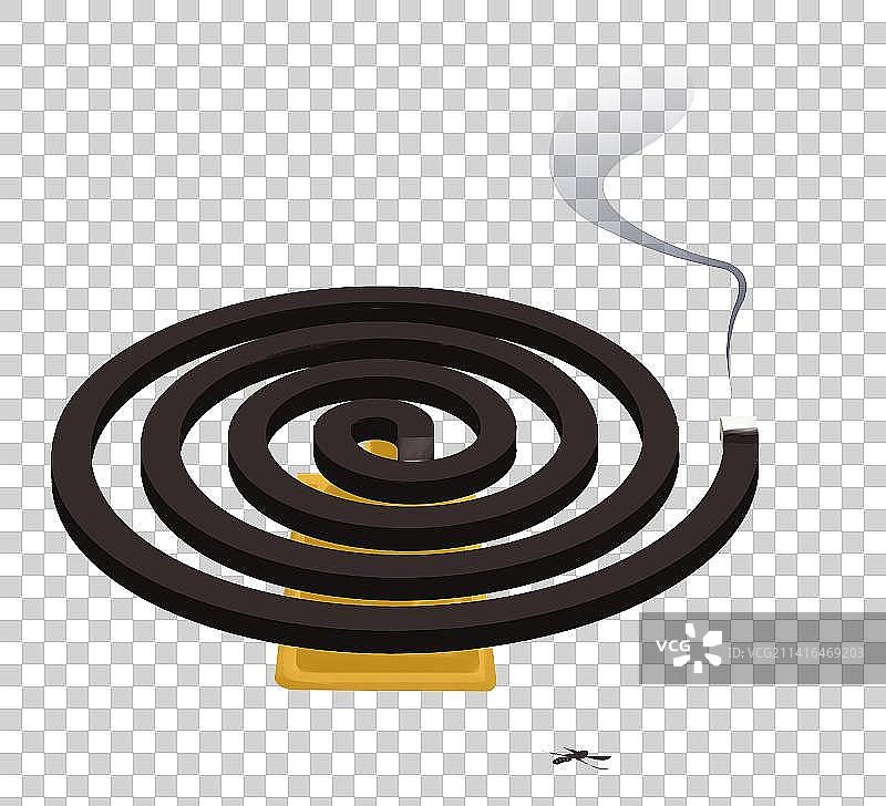 蚊香夜晚驱虫蚊子味道刺激性烟雾害虫插画图片素材