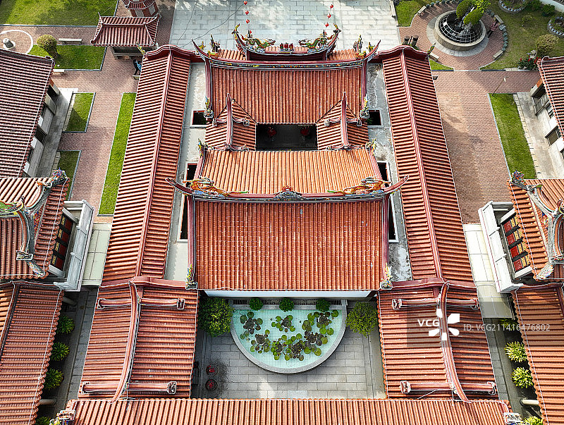 广东省惠州市惠阳区半岛桥体育公园三太子宫航拍图片素材