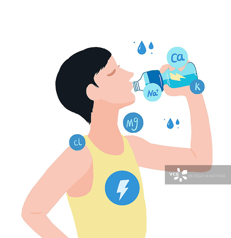 喝水能量水电解质饮料男性图片素材