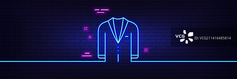 西装线条图标男装霓虹灯标志图片素材