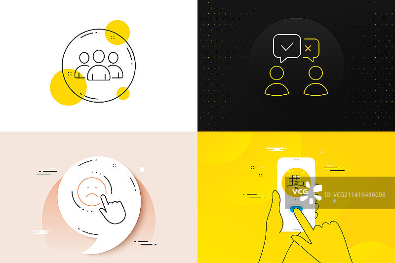 人们投票反对和群体极简集合图片素材