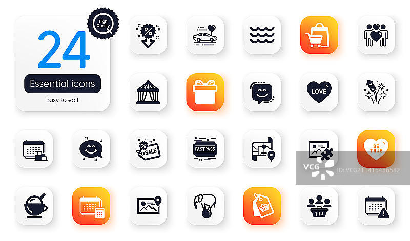 假日扁平化图标套装（爱与真理主题）图片素材