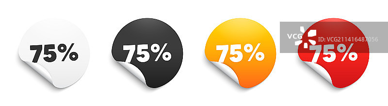 75%折扣促销价格标签图片素材