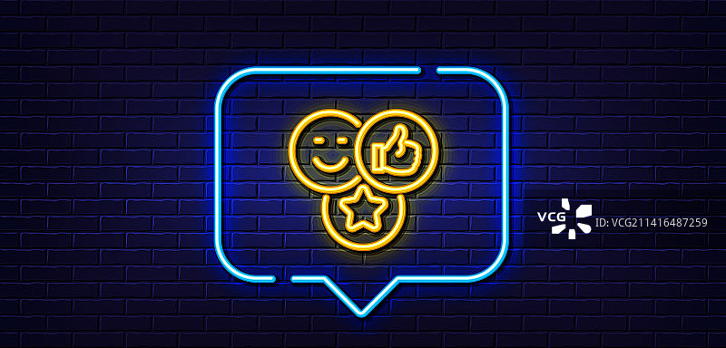 社交媒体点赞线性图标霓虹灯效果图片素材