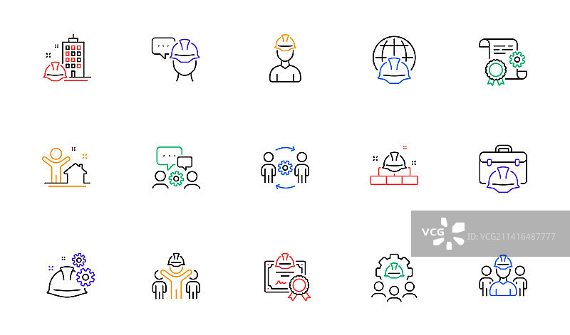 工程技术线性图标集图片素材