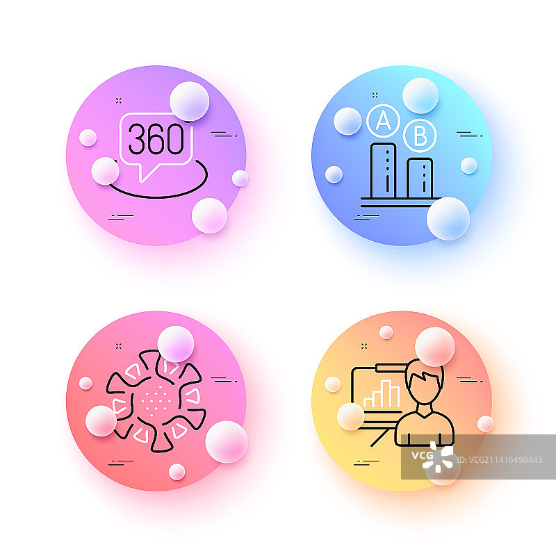 360度演示板和冠状病毒图片素材