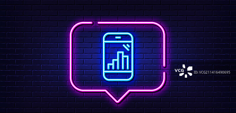 电话线图标柱状图霓虹灯标志图片素材