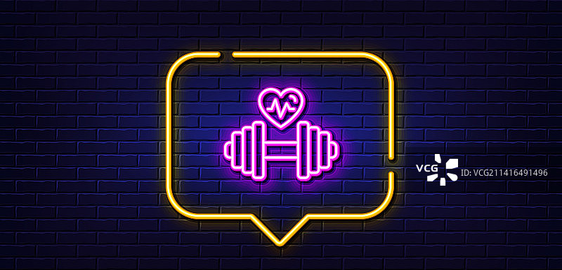 带心跳线图标的哑铃图片素材