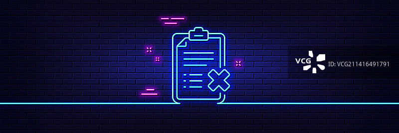 拒绝清单线条图标，拒绝文档标志图片素材