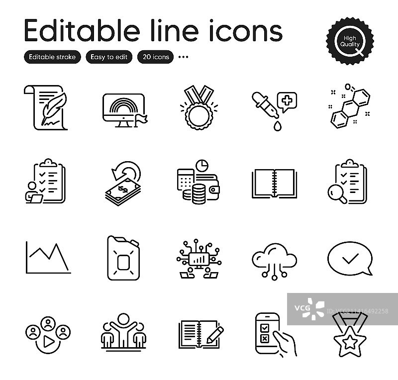 教育大纲图标集图片素材