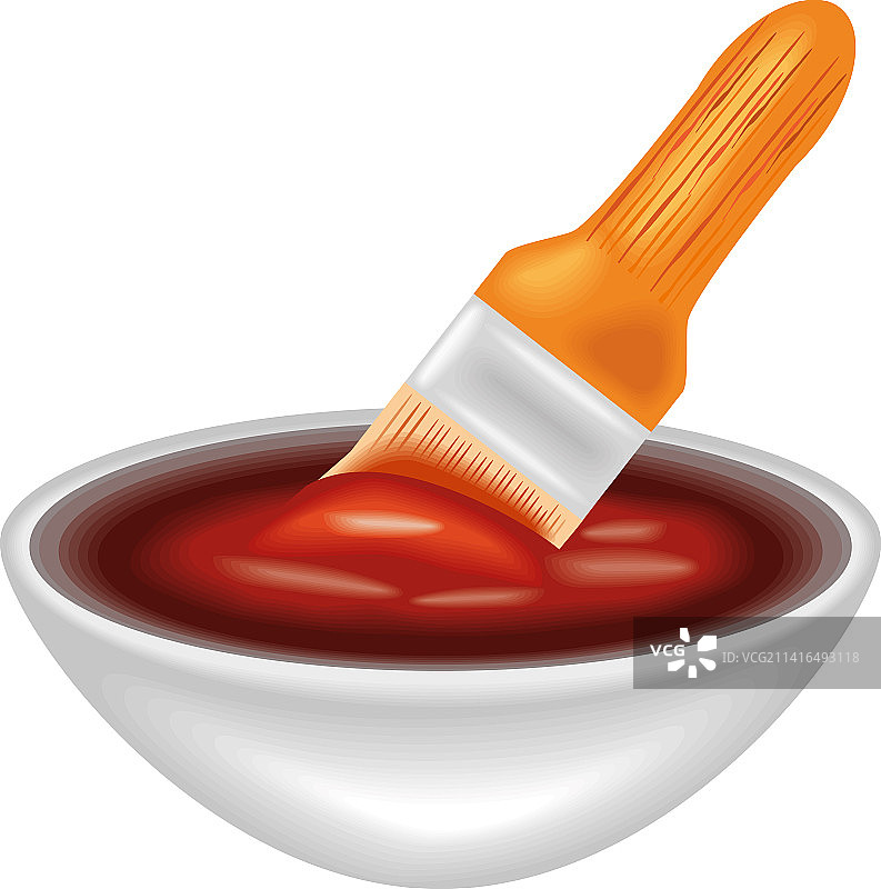 烧烤酱与刷子图片素材