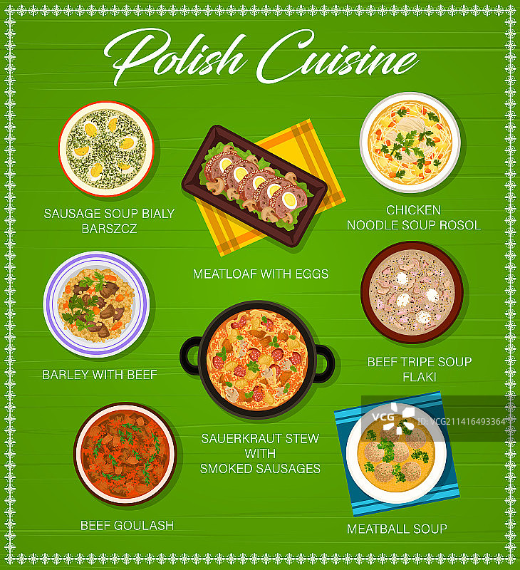 波兰美食菜单餐厅菜肴图片素材