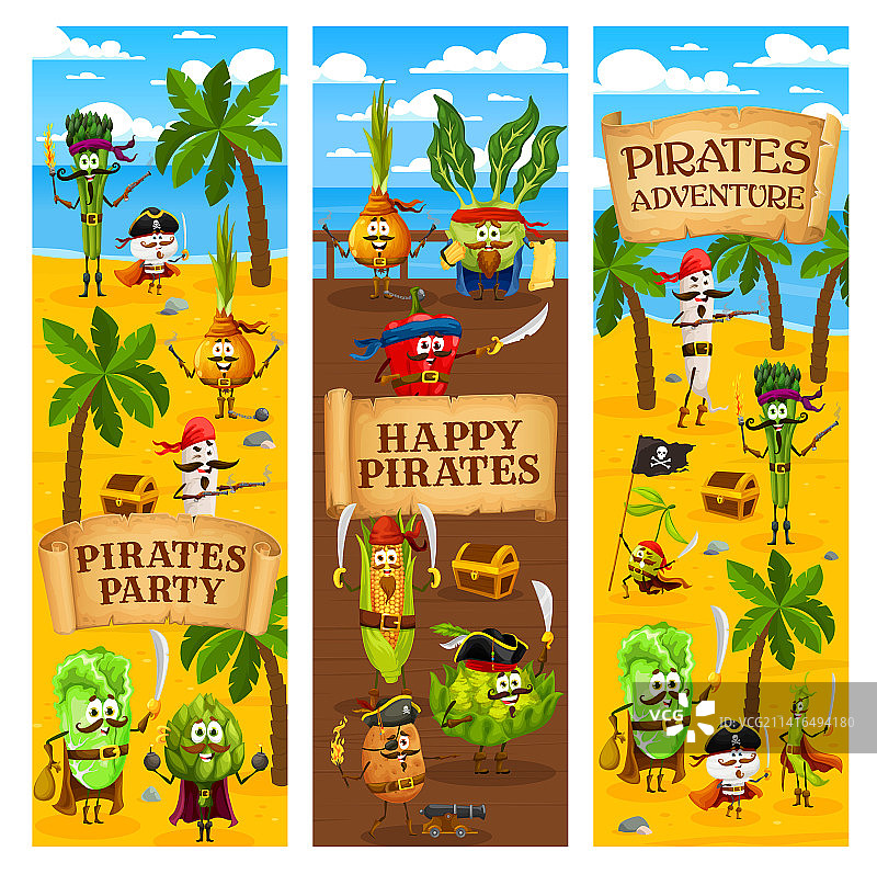 卡通蔬菜海盗图片素材