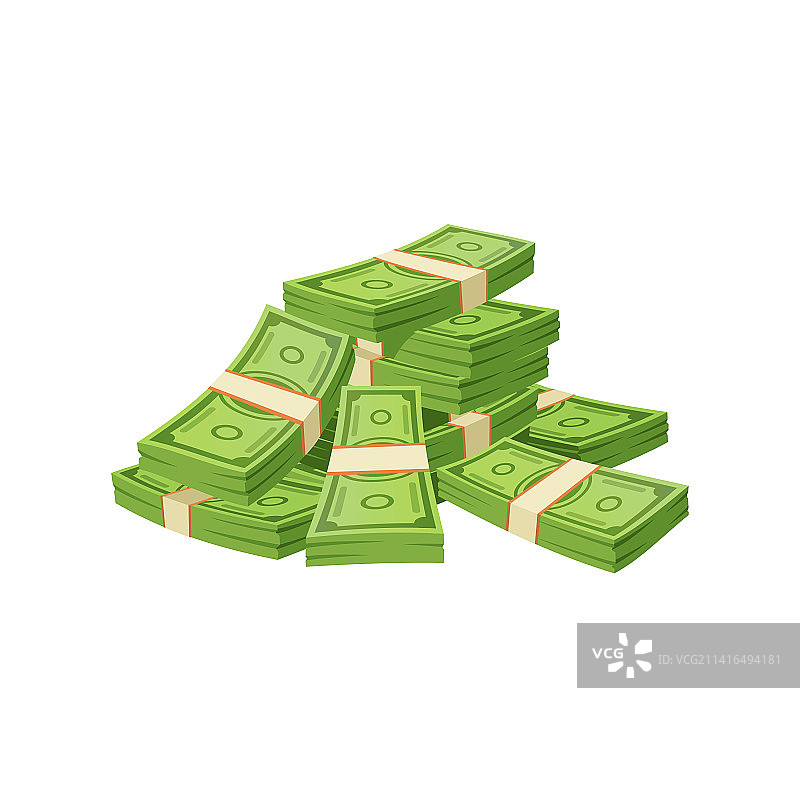 卡通纸币现金货币堆图片素材