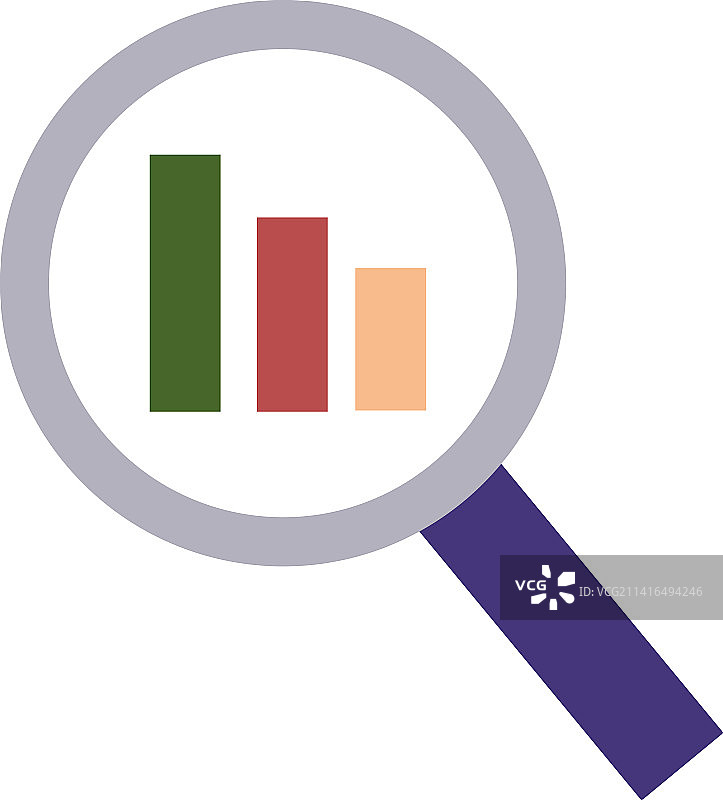 放大镜中的基准图表图片素材