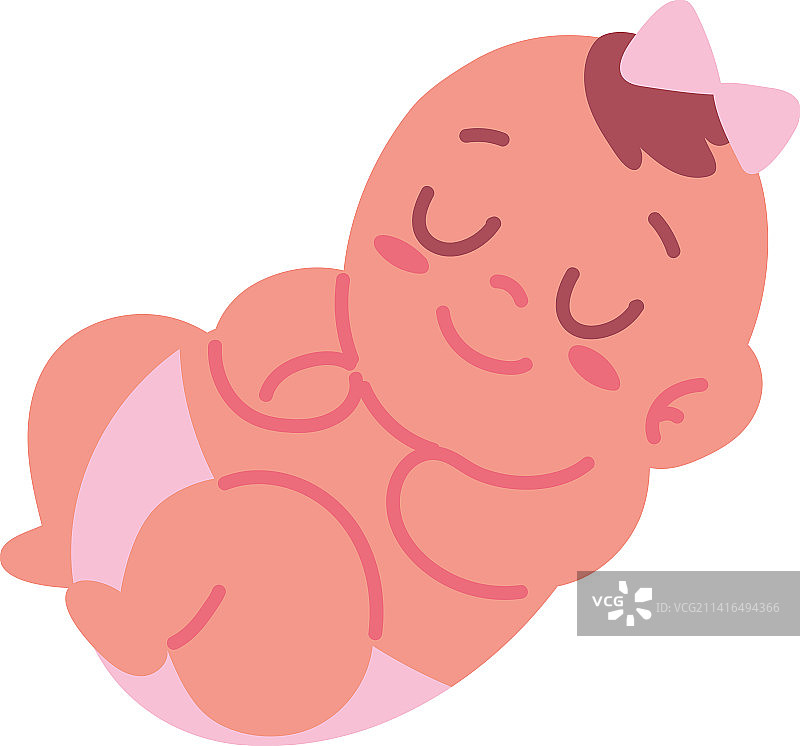 戴着蝴蝶结的女婴图片素材