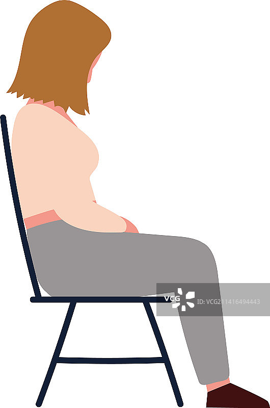 坐在椅子上的悲伤女人图片素材