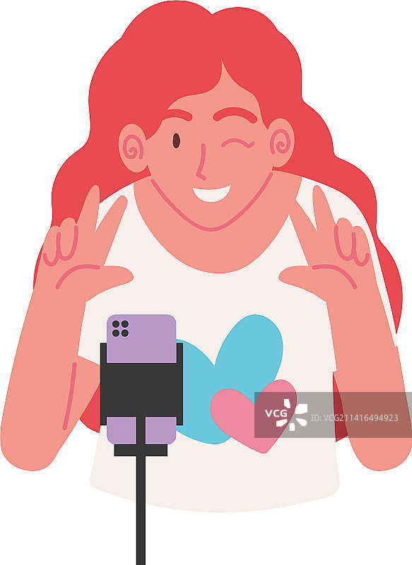 网红用智能手机交谈图片素材