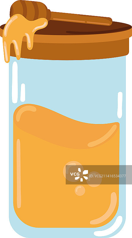 蜂蜜罐和勺子图片素材