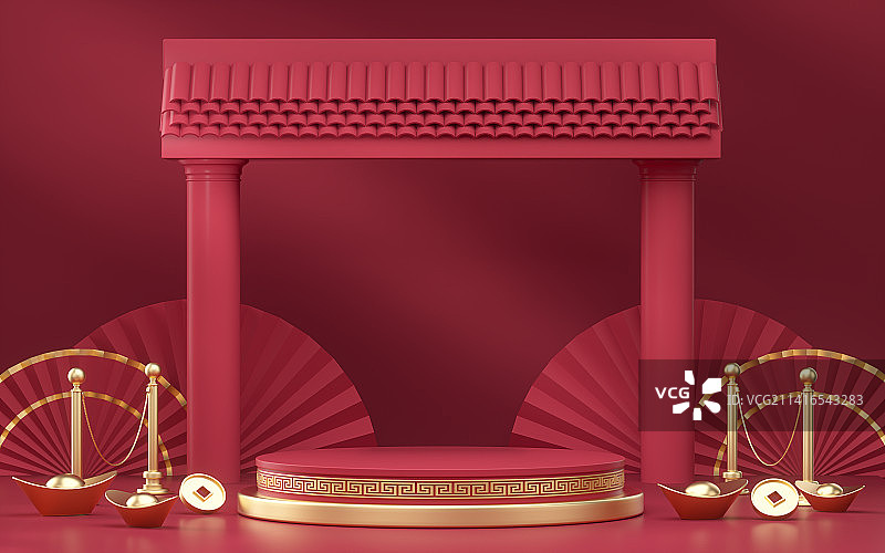 3d产品展台春节场景新年背景图片素材