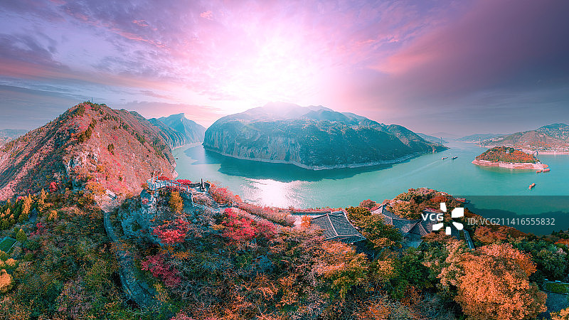 重庆奉节白帝城秋日风光图片素材