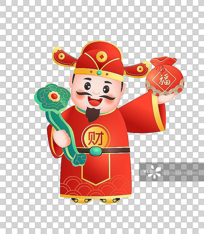 新年春节年俗正月初五迎财神图片素材