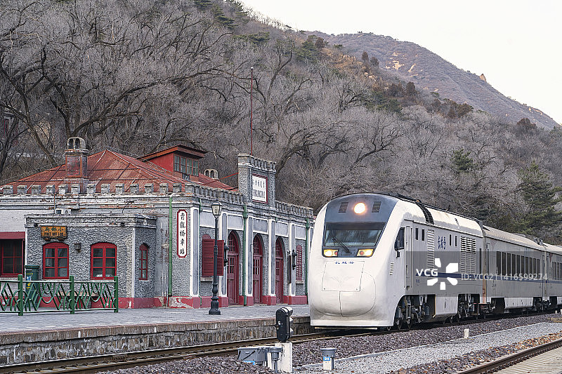 八达岭青龙桥车站和S2列车图片素材