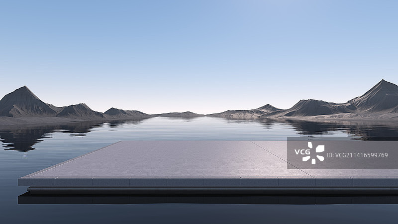 三维渲染抽象山脉地形图片素材