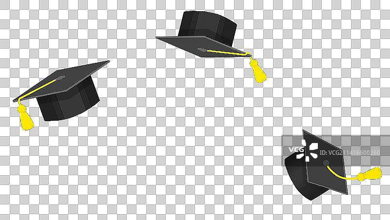 散落的学士帽图片素材