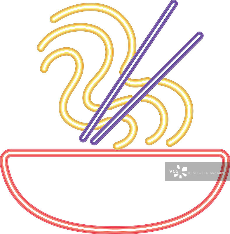 霓虹灯食物面条图片素材