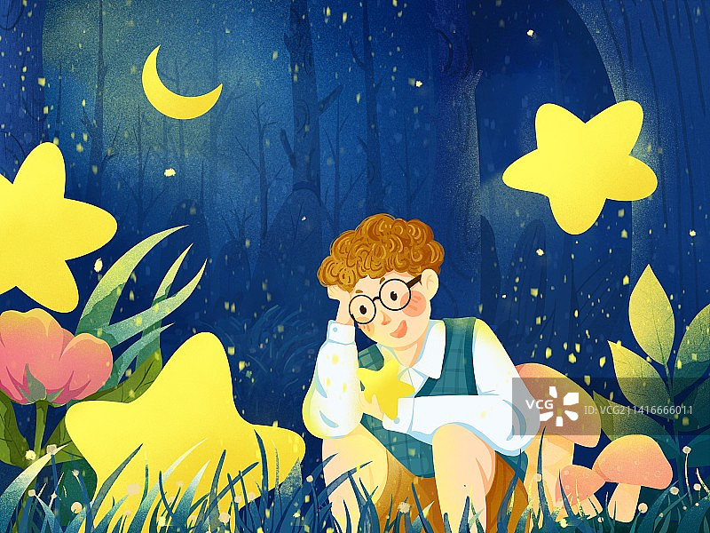 肩上是闪烁的星辰图片素材