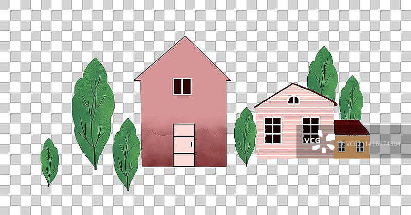 乡村的一排房屋图片素材