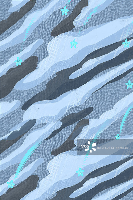 夜晚天空流星插画背景图片素材