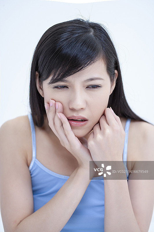 美女牙痛图片素材