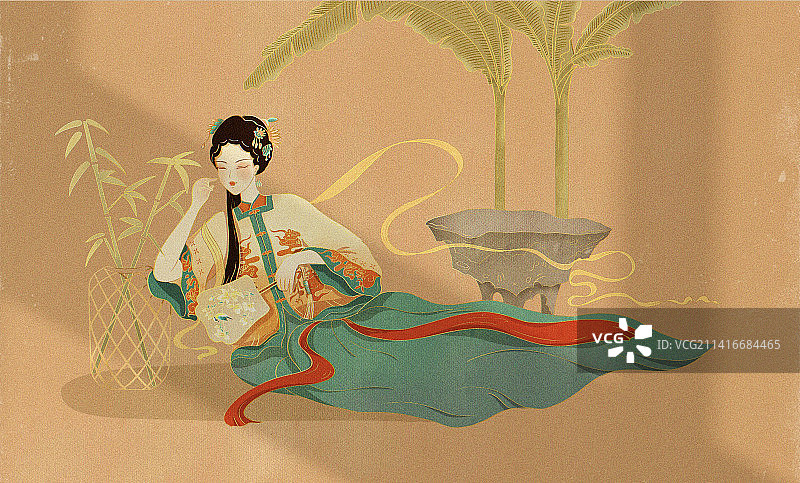 昆曲牡丹亭红楼梦京剧传统文化古风国粹手绘国潮中国风水墨工笔画插画图片素材