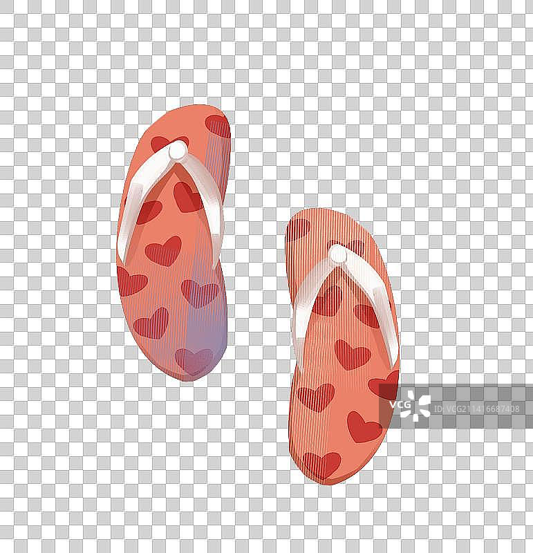 沙滩拖鞋插画元素图片素材